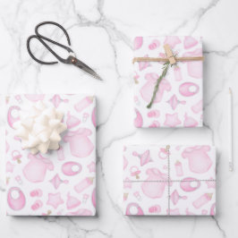Hoja De Papel De Regalo Baby Girl Shower Pink