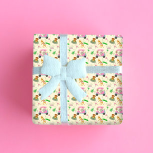 Hoja De Papel De Regalo Baby Jungle Animals Golfing Baby Shower