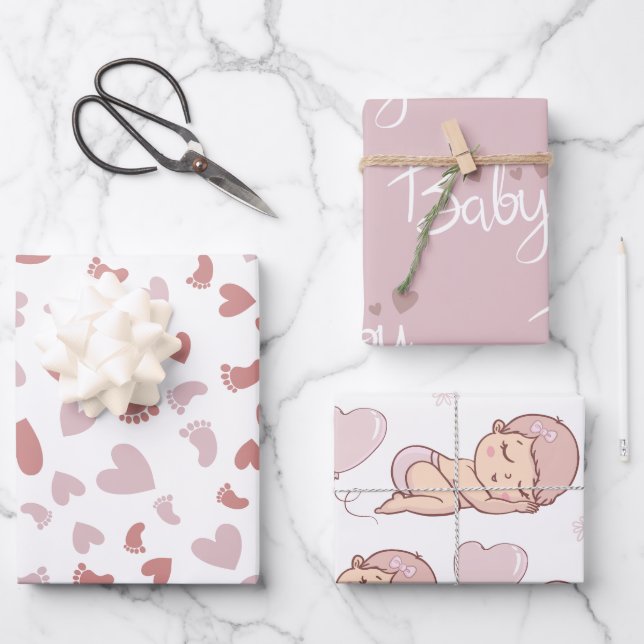 Hoja De Papel De Regalo Baby Shower (Anverso)