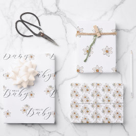 Hoja De Papel De Regalo Baby Shower de las flores de primavera