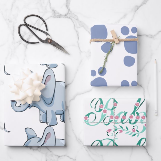 Hoja De Papel De Regalo Baby shower gift wrapping paper sheet (Anverso)