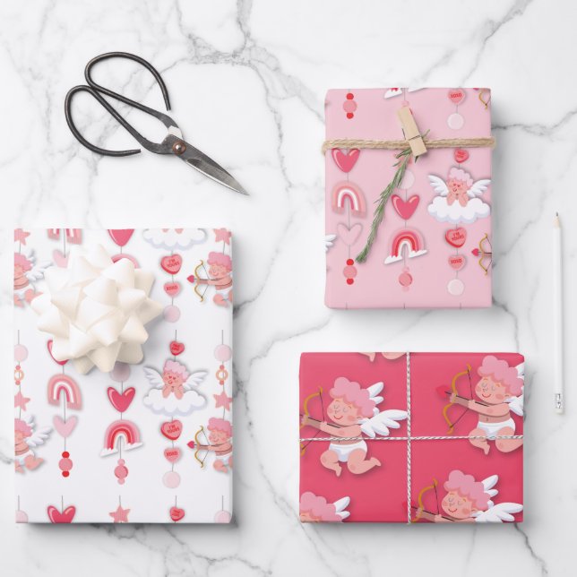 Hoja De Papel De Regalo Baby Shower móvil de San Valentín (Anverso)