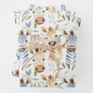 Hoja De Papel De Regalo Baby zebras