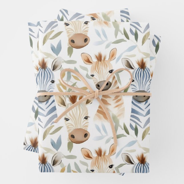 Hoja De Papel De Regalo Baby zebras (In situ)