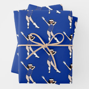 Hoja De Papel De Regalo Bailarina Azul de Invierno