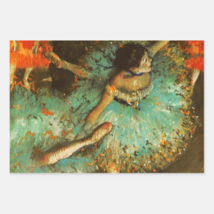 Hoja De Papel De Regalo Bailarina Danza Bailarina Verde Degas Pintura