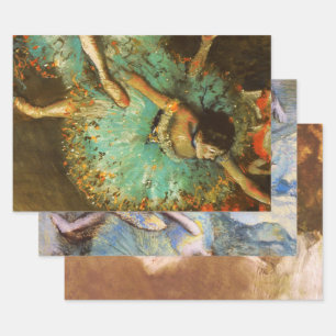 Hoja De Papel De Regalo Bailarina Danza Bailarina Verde Degas Pintura