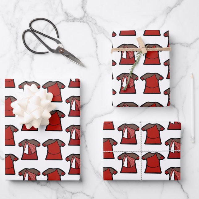 Hoja De Papel De Regalo Bailarina de chispa roja (Anverso)