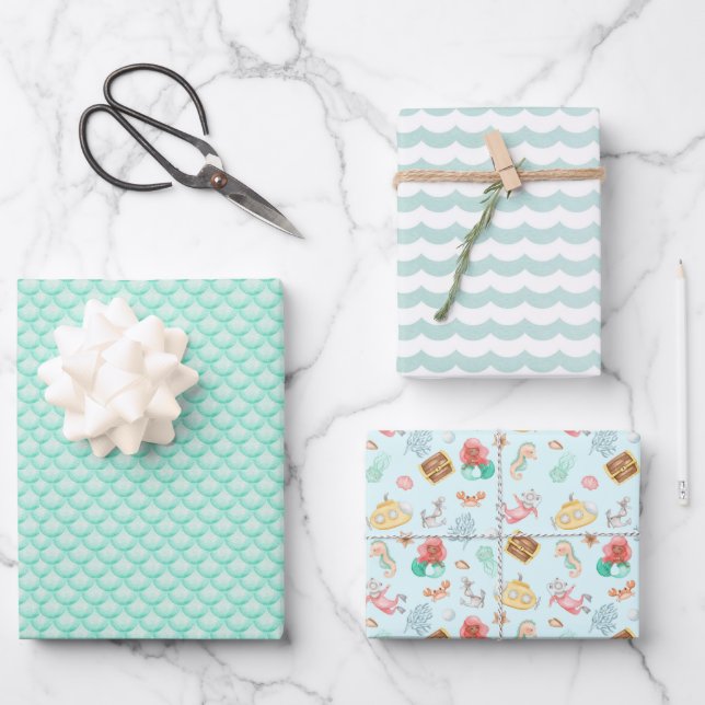 Hoja De Papel De Regalo Bajo el mar (Anverso)