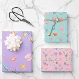 Hoja De Papel De Regalo Bajo el patrón marino