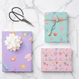 Hoja De Papel De Regalo Bajo el patrón marino