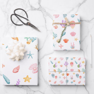 Hoja De Papel De Regalo Bajo el patrón marino