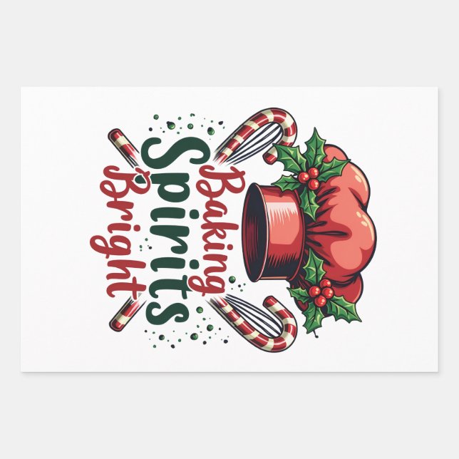 Hoja De Papel De Regalo Baking Spirit Bright Funny Baking Chef Baker (Anverso)