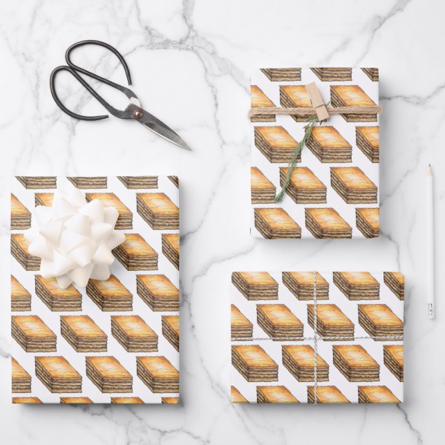 Hoja De Papel De Regalo Baklava dulce filo dulce postre de miel pastelería (Anverso)