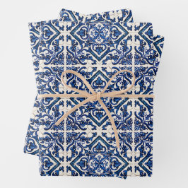 Hoja De Papel De Regalo Baldosas mediterráneas, portuguesas, azulejo, mall