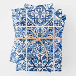 Hoja De Papel De Regalo Baldosas mediterráneas, portuguesas, azulejo, mall