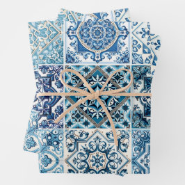Hoja De Papel De Regalo Baldosas mediterráneas, portuguesas, azulejo, mall