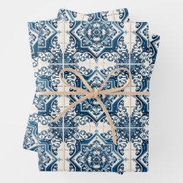 Hoja De Papel De Regalo Baldosas mediterráneas, portuguesas, azulejo, mall