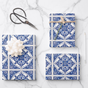 Hoja De Papel De Regalo Baldosas mediterráneas, portuguesas, azulejo, mall