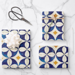 Hoja De Papel De Regalo Baldosas portuguesas - Diseño del patrón Azulejo