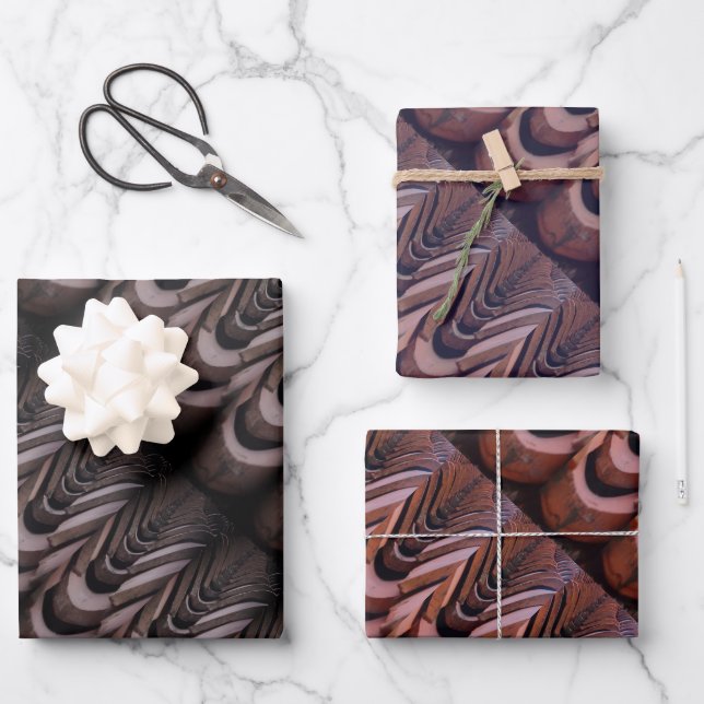 Hoja De Papel De Regalo Baldosas rústicas con perspectiva única (Anverso)