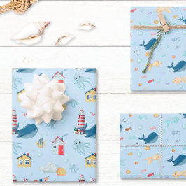 Hoja De Papel De Regalo Ballena Nautical