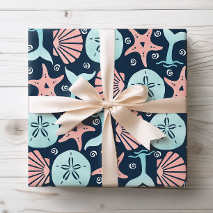 Hoja De Papel De Regalo Ballena Starfish con muñecas de arena