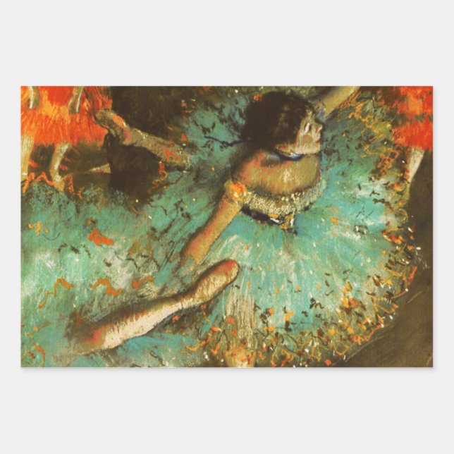 Hoja De Papel De Regalo Ballerina Dance Green Dancer Edger Degas Painting (Anverso)