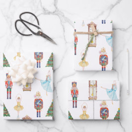 Hoja De Papel De Regalo Ballet Nutcracker de acuarela