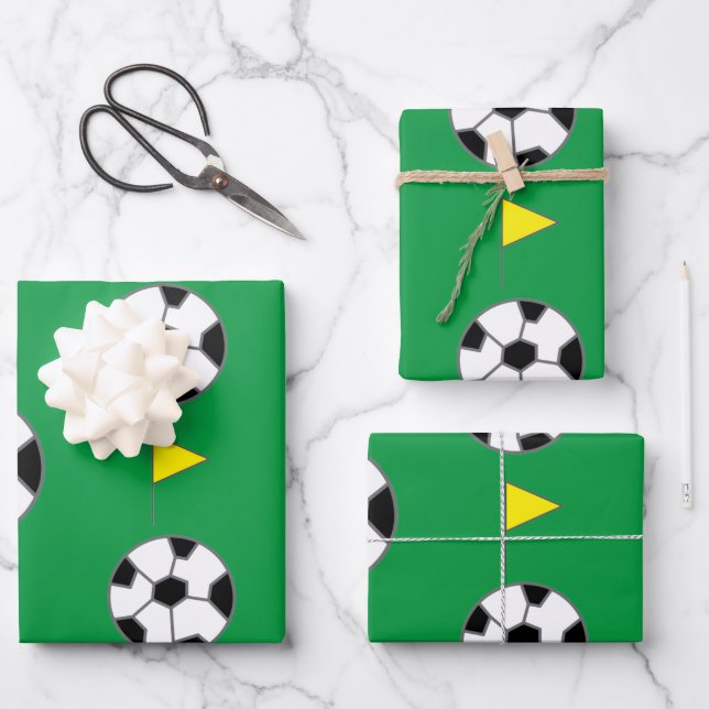 Hoja De Papel De Regalo Balón de fútbol (Anverso)