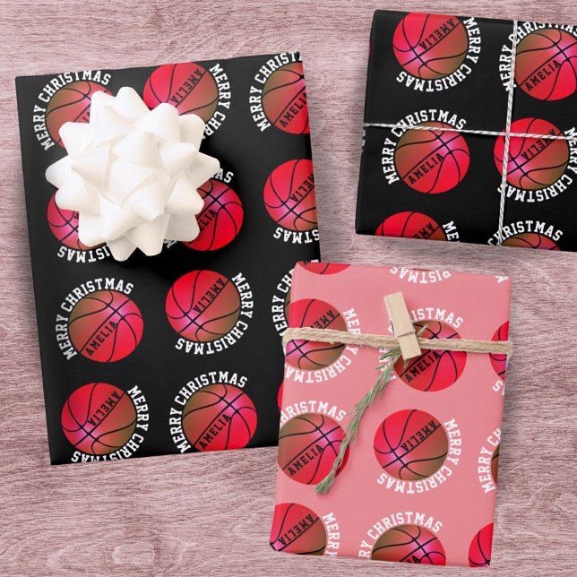 Hoja De Papel De Regalo Baloncesto Balas Niños Nombre Navidades Deportivos (Subido por el creador)