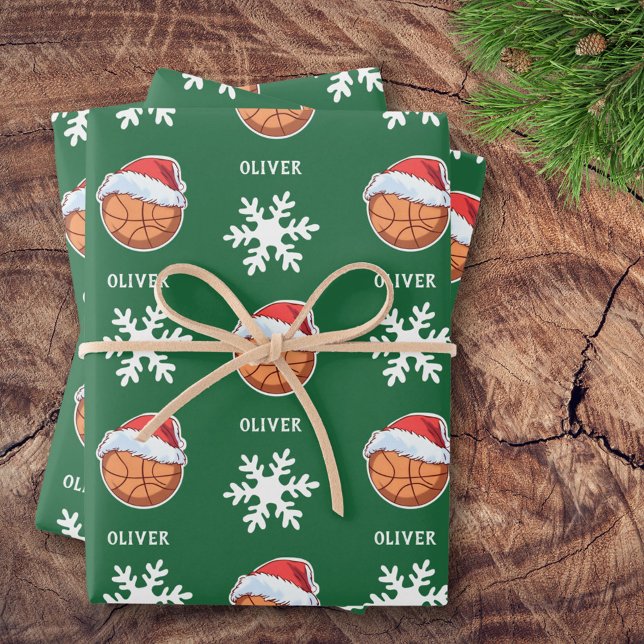 Hoja De Papel De Regalo Baloncesto con el nombre del Sombrero de Nieve Red (Subido por el creador)