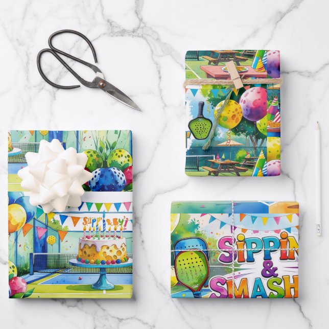 Hoja De Papel De Regalo Baloncesto con tema de cumpleaños (Anverso)