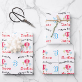 Hoja De Papel De Regalo Balones de aire caliente Diseño Nombre personaliza