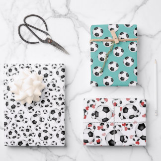 Hoja De Papel De Regalo balones de fútbol patrones deportivos en cualquier