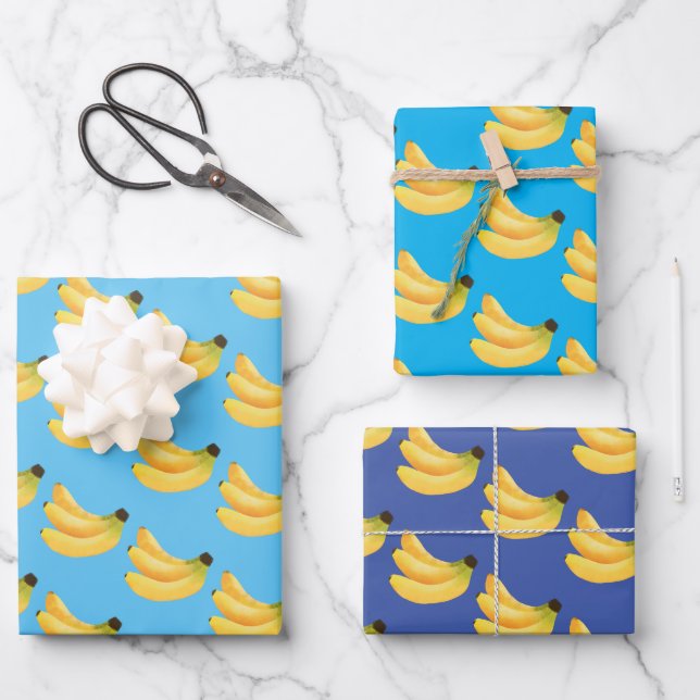 Hoja De Papel De Regalo Banana estilo fruta dulce (Anverso)