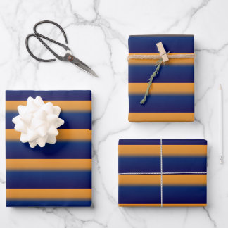 Hoja De Papel De Regalo Banda azul y Naranja