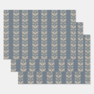 Hoja De Papel De Regalo Banda floral Bayoux Blue Arts and Crafts