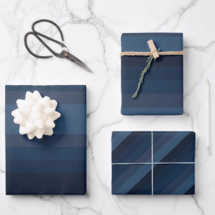 Hoja De Papel De Regalo Bandas azules