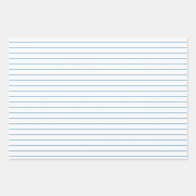 Hoja De Papel De Regalo Bandas azules delgadas en Fiestas o Navidades blan (Anverso)