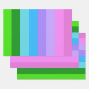 Hoja De Papel De Regalo Bandas de color de la sirena