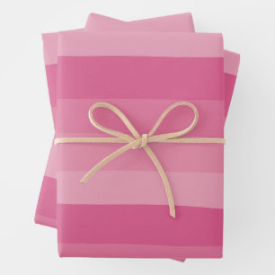 Hoja De Papel De Regalo Bandas desiguales - Rosa