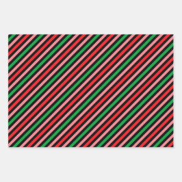 Hoja De Papel De Regalo Bandas multicolor Diseño Navidades perfectos
