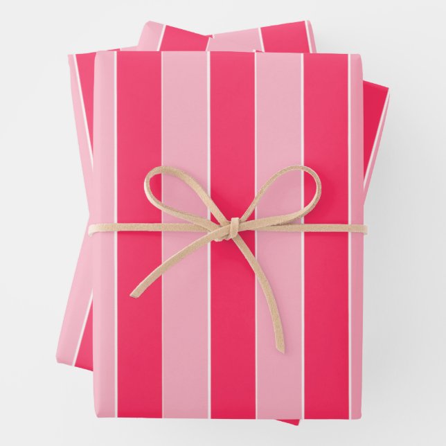Hoja De Papel De Regalo Bandas rosadas (In situ)
