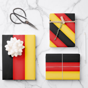 Hoja De Papel De Regalo Bandera de Alemania Colores patrióticos de Schwarz