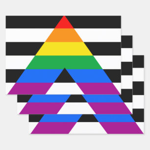Hoja De Papel De Regalo Bandera de aliado LGBTQ+