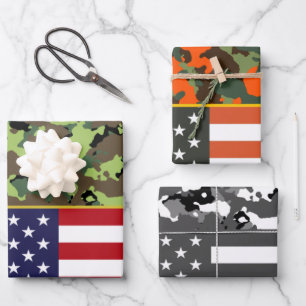 Hoja De Papel De Regalo Bandera de camuflaje de Estados Unidos
