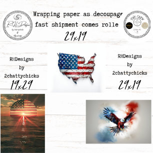 Hoja De Papel De Regalo Bandera de celebración americana número 250 Águila