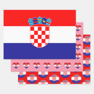 Hoja De Papel De Regalo Bandera de Croacia, juego de regalos y de moda cro