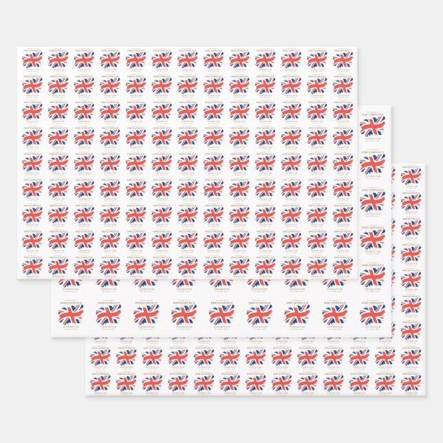 Hoja De Papel De Regalo Bandera de la Unión del Rey Carlos III (Set)